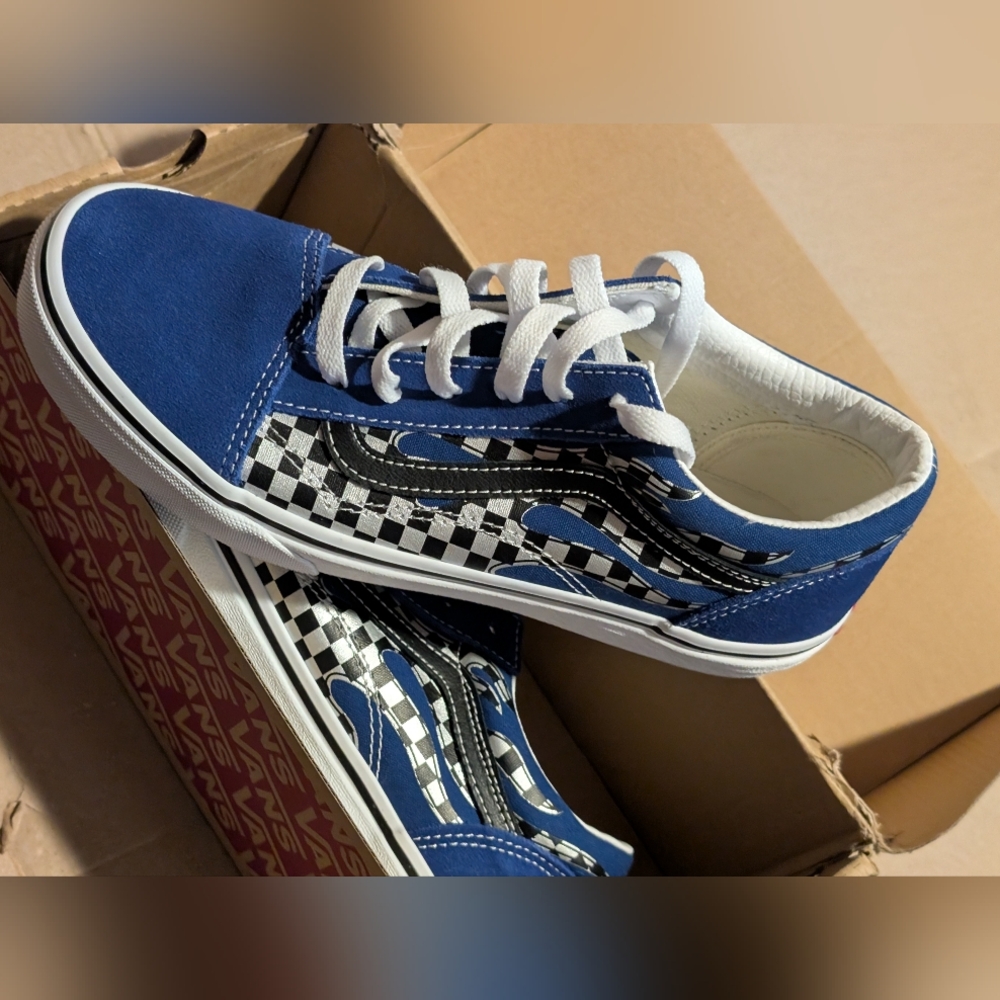 Vans Old Skool Checkered Flames 6.5y / 8w